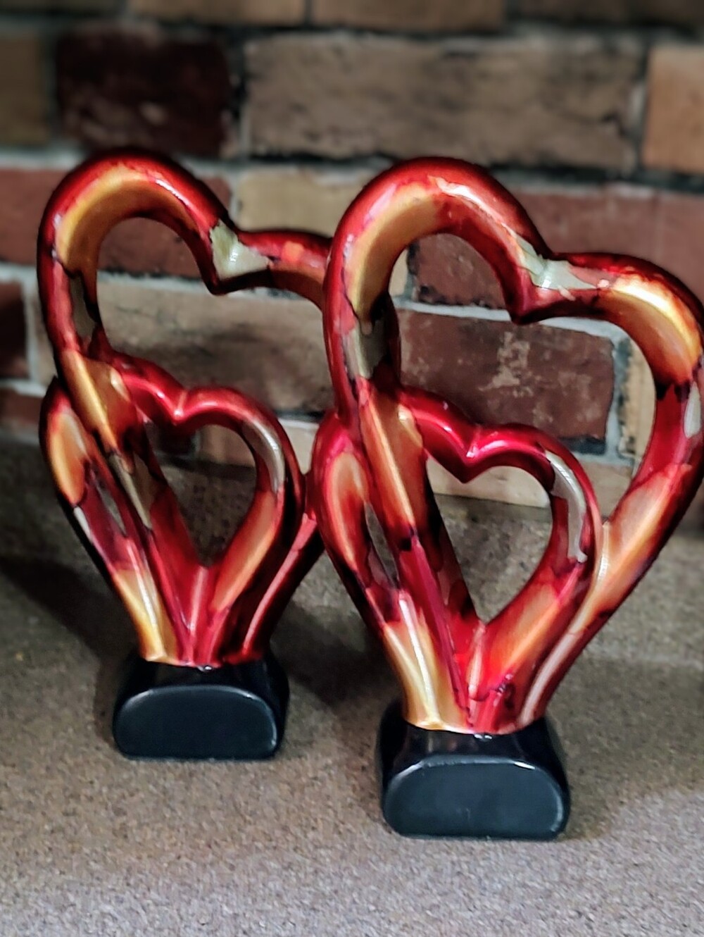 Marble Design Ceramic Decor Hearts